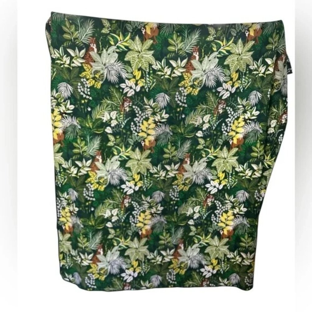 Printfresh Sage Tropical Oasis Jungle Animal Organic Cotton Shower Curtain